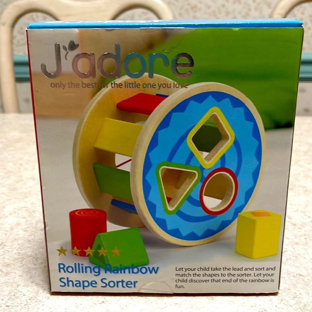J’ADORE ROLLING RAINBOW WOODEN SHAPE SORTER
